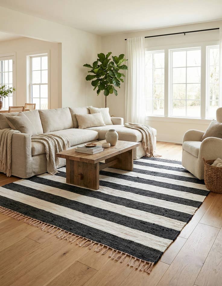 Detail image of 10' x 10'  Hand Woven Chindi Rag Square Rug