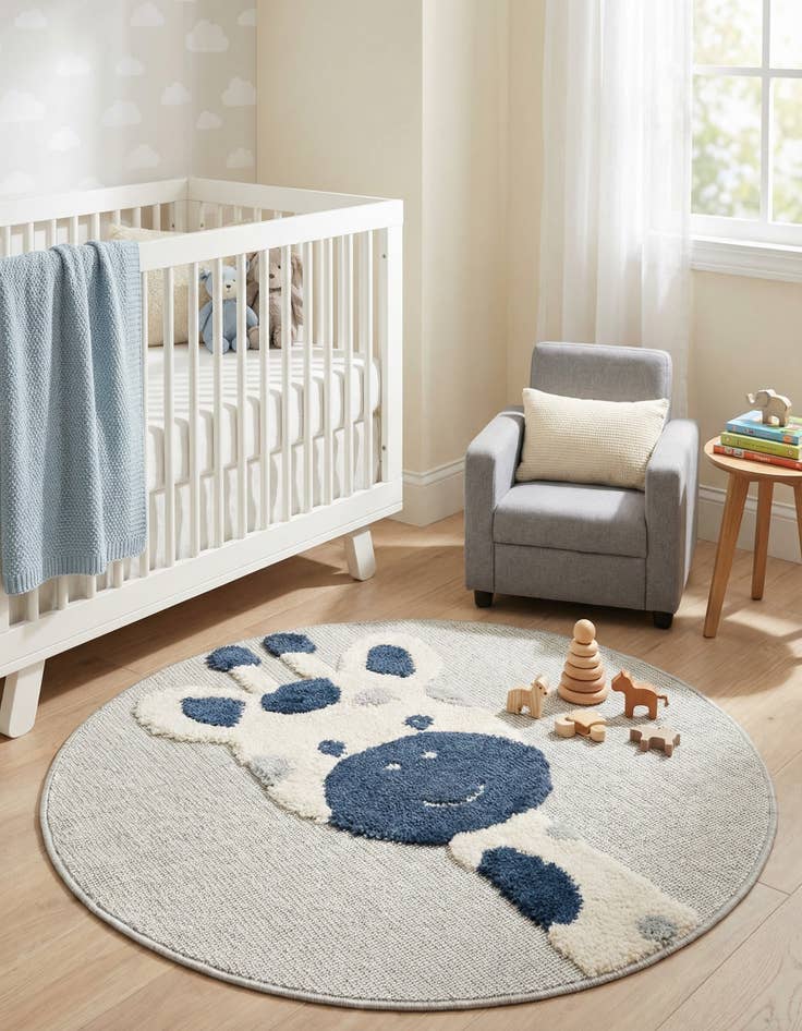 Detail image of 3' x 3' Whimsy Kids Round Rug