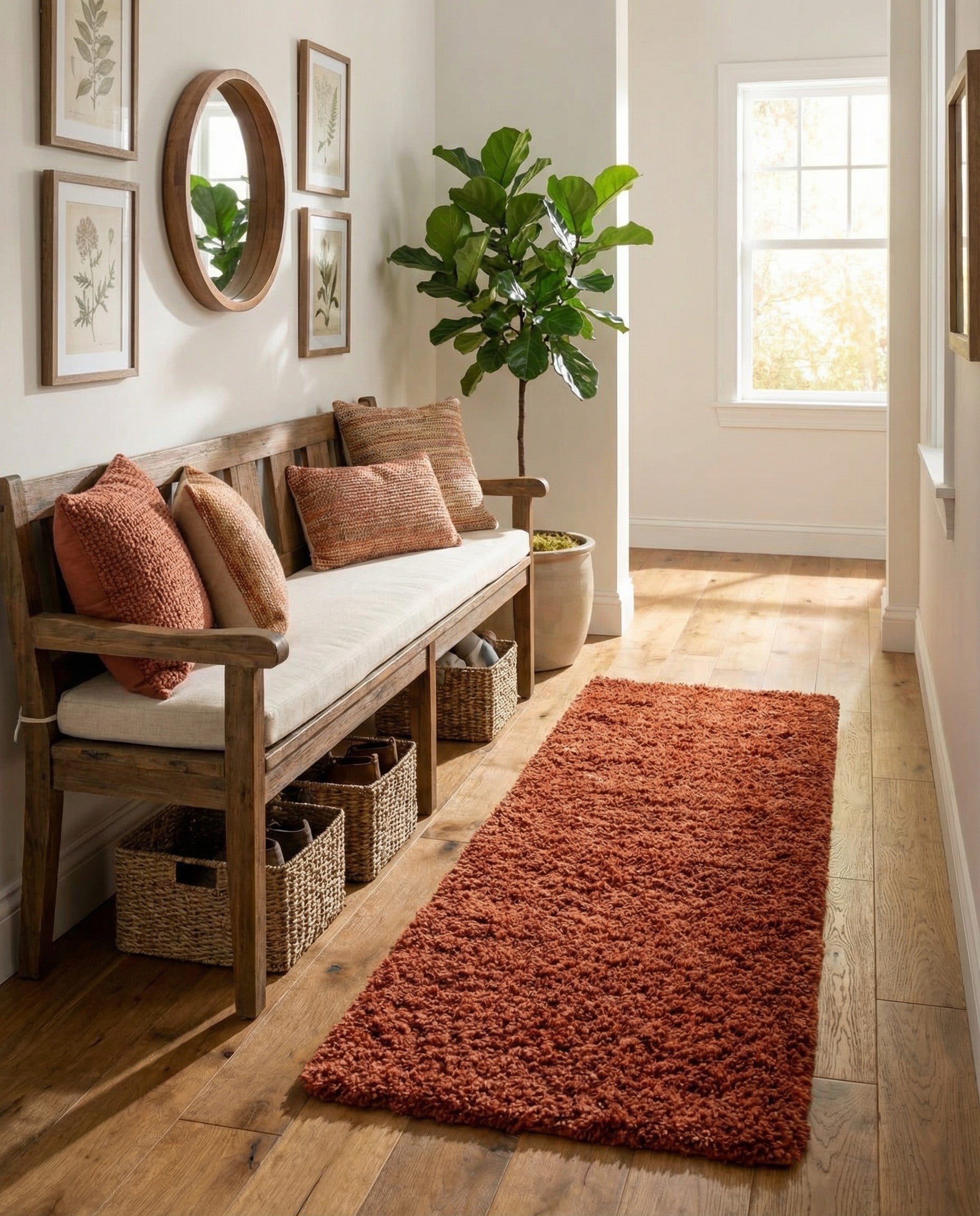 2' x 5' Solid Shag Runner Rug