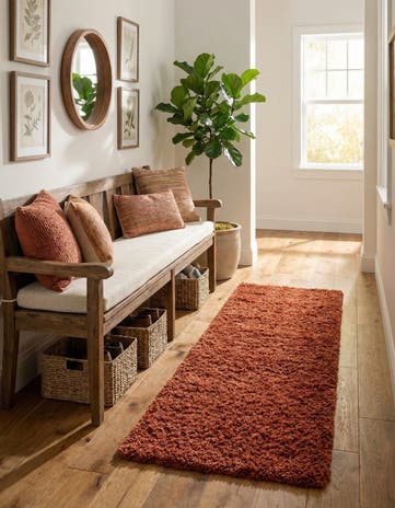 2' x 5' Solid Shag Runner Rug