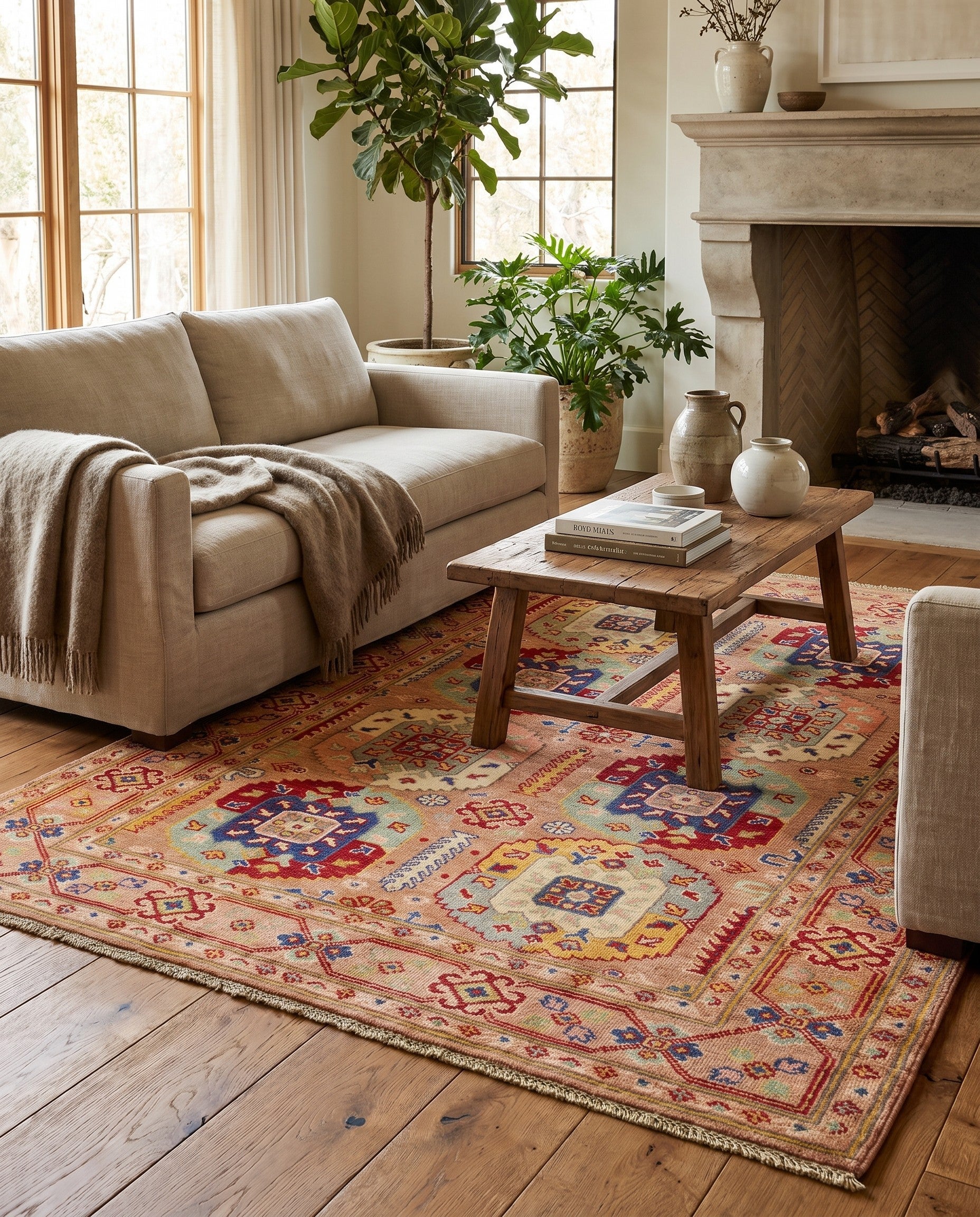 4' 2 x 5' 10 Hand Knotted Kazak Rug