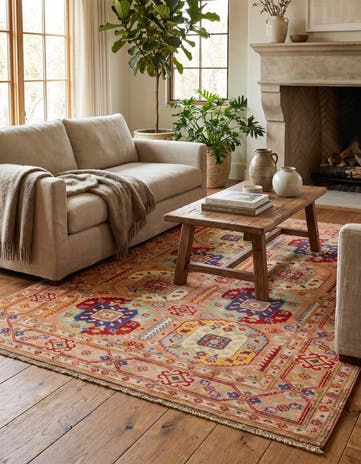 4' 2 x 5' 10 Hand Knotted Kazak Rug