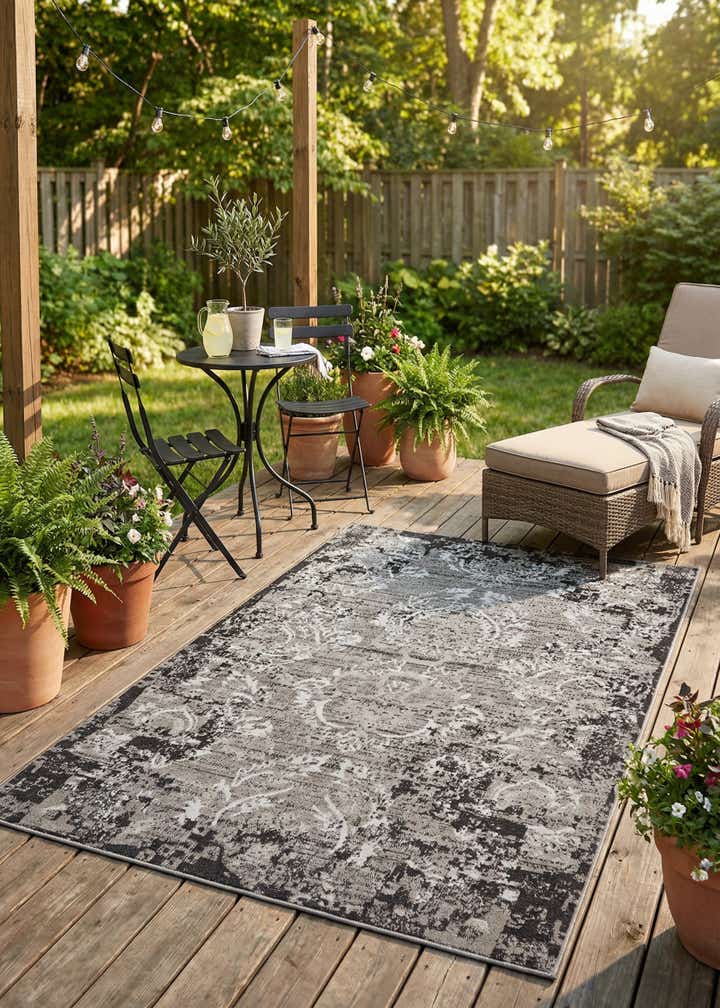 5' x 8' Easy-Clean Botanical Indoor / Outdoor Rug