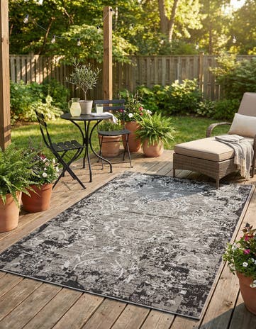 5' x 8' Easy-Clean Botanical Indoor / Outdoor Rug