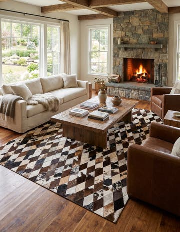 5' 8 x 7' 11 Cowhide Stocks Rug