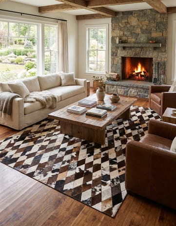 5' 8 x 7' 11 Cowhide Stocks Rug