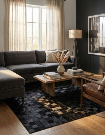 4' 11 x 7' 11 Cowhide Stocks Rug