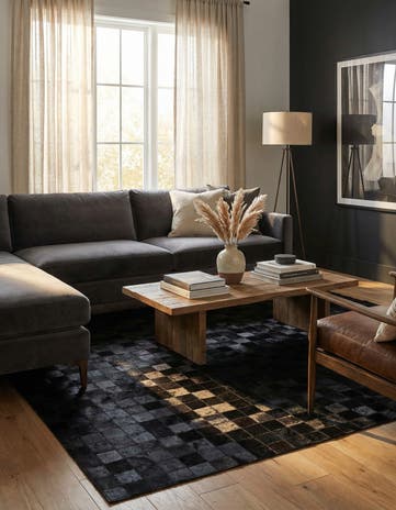 4' 11 x 7' 11 Cowhide Stocks Rug