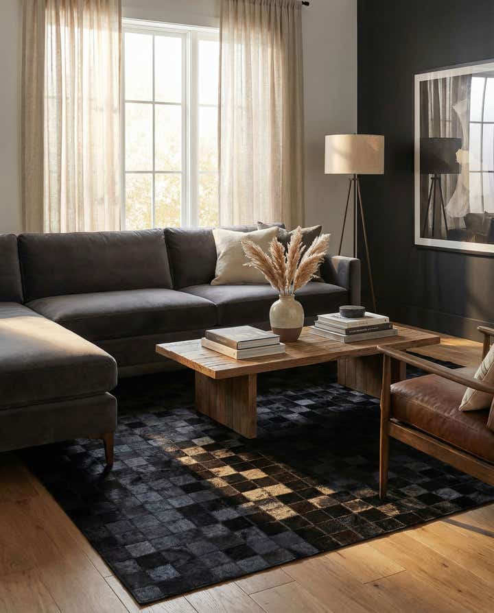 4' 11 x 7' 11 Cowhide Stocks Rug