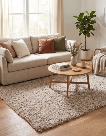 Khaki Infinity Shag Rug