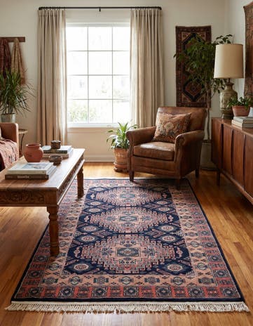 4' 1 x 6' Hand Knotted Kazak Oriental Wool Rug