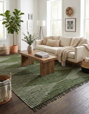 9' x 12' Hand Woven Chindi Cotton Rug