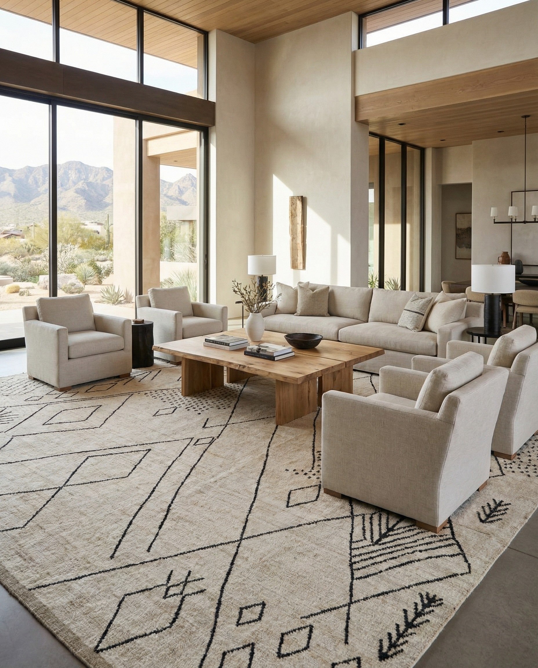 13' 4 x 19' 6 Hand Knotted Moroccan Wool Rug