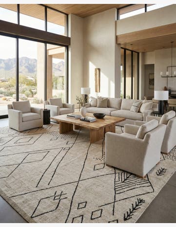 13' 4 x 19' 6 Hand Knotted Moroccan Wool Rug