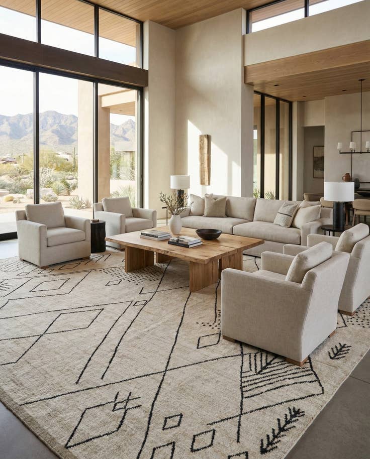 Detail image of 13' 4 x 19' 6 Hand Knotted Moroccan Wool Rug