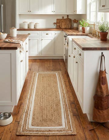 2' 6 x 6' 1 Handmade Braided Jute Runner Rug