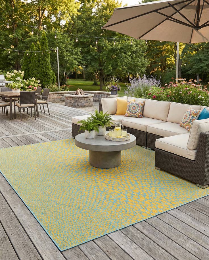 Detail image of 13' x 13' Easy-Clean Jill Zarin Cape Town Indoor / Outdoor Square Rug