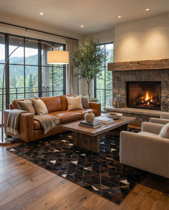 5' 1 x 8' Cowhide Stocks Rug