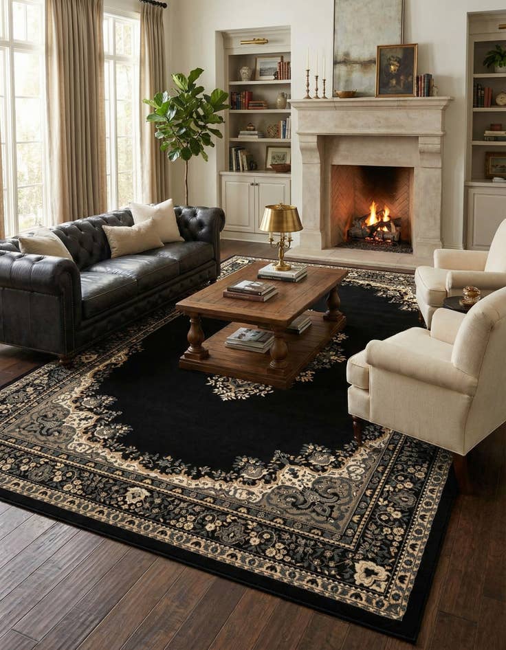 Detail image of 10' x 14' Mashad Design Rug