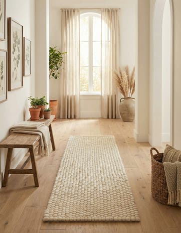 2' 2 x 6' 1 Felt Ball Wool Runner Rug
