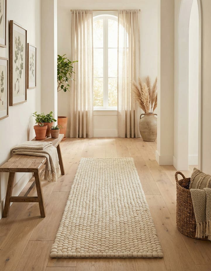 2' 2 x 6' 1 Felt Ball Wool Runner Rug