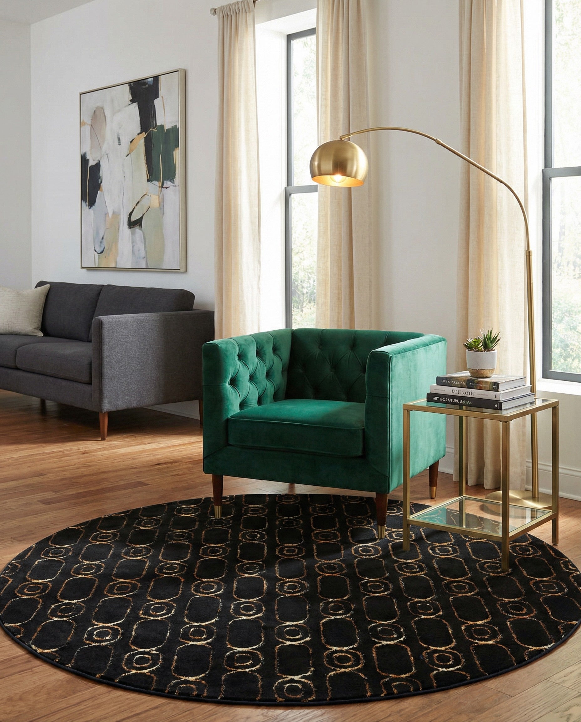 6' x 6' Vogue Geo Round Rug