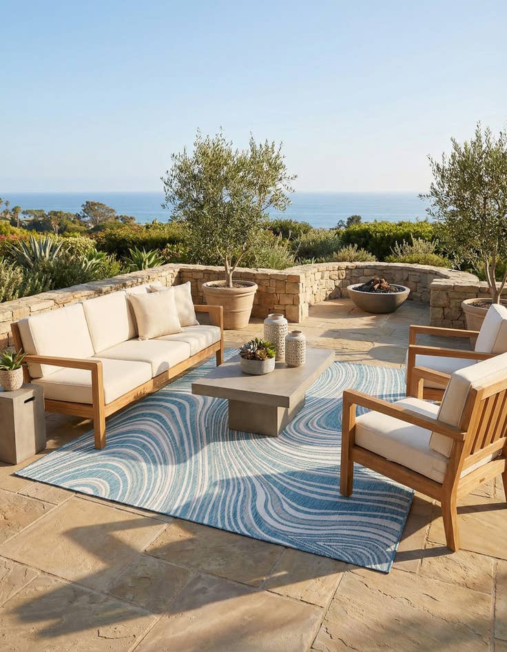 Detail image of 7' x 10' Washable Modern Indoor / Outdoor Rug