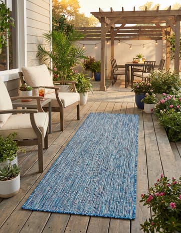 2' x 6' Easy-Clean Solid Indoor / Outdoor Runner Rug