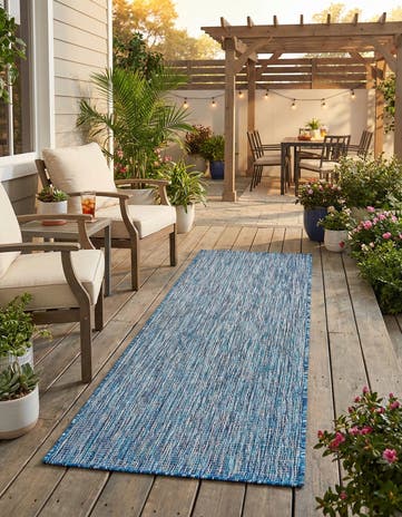 2' x 6' Easy-Clean Solid Indoor / Outdoor Runner Rug