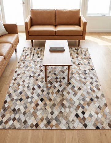 4' 1 x 5' 11 Cowhide Stocks Rug