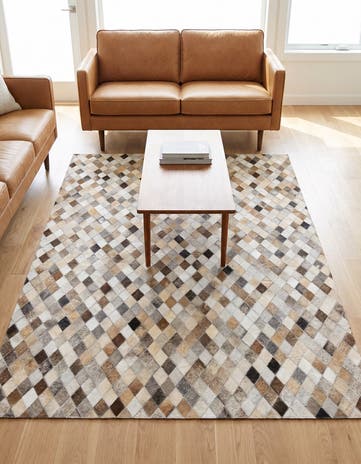 4' 1 x 5' 11 Cowhide Stocks Rug