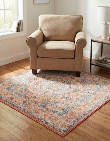 Brick Red Lola Square Rug