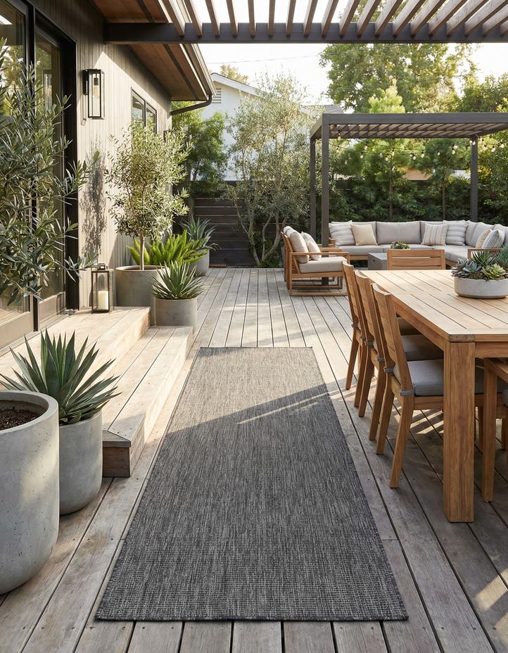 2' 7 x 10' Easy-Clean Solid Indoor / Outdoor ...
