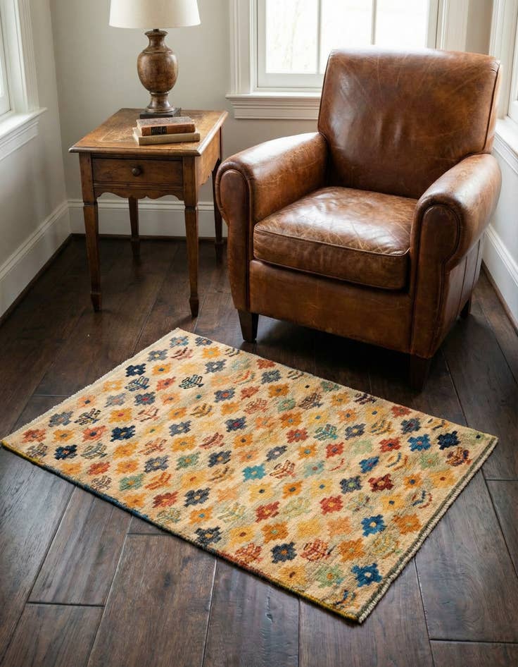 Detail image of 3' 1 x 4' 8 Hand Knotted Balouch Wool Rug