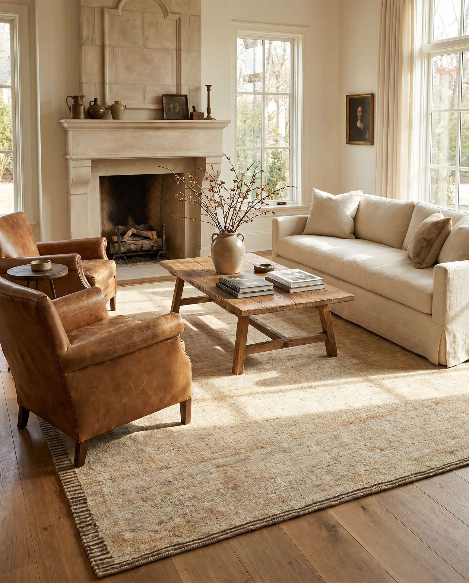 8' 4 x 9' 9 Hand Knotted Oushak Wool Rug