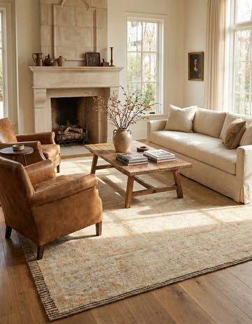 8' 4 x 9' 9 Hand Knotted Oushak Wool Rug