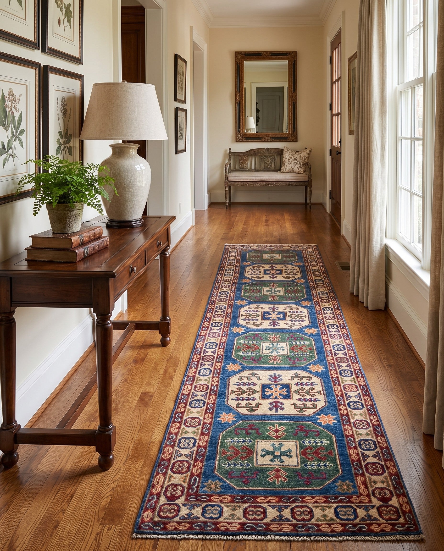 2' 7 x 9' 7 Hand Knotted Kazak Runner Rug