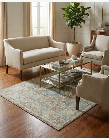 4' 11 x 6' 2 Hand Knotted Oushak Wool Rug