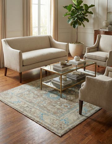 4' 11 x 6' 2 Hand Knotted Oushak Wool Rug