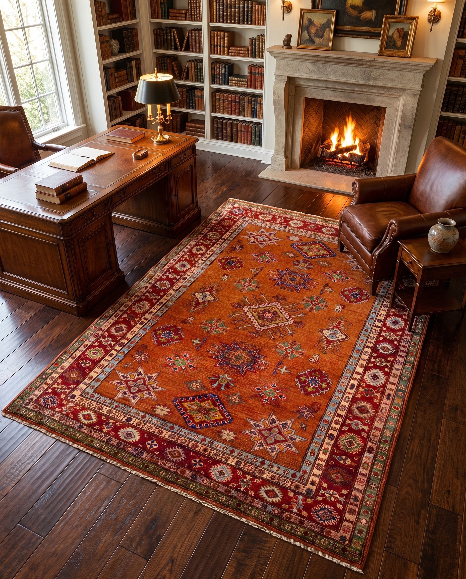 5' 3 x 6' 9 Hand Knotted Kazak Rug