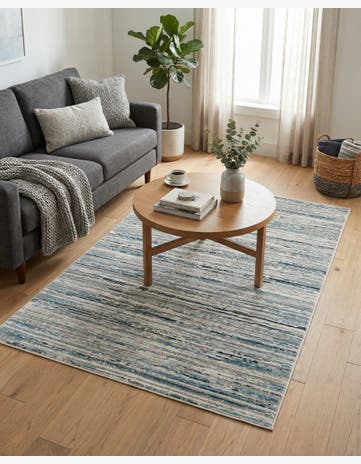 Ivory and Blue Finsbury Rug