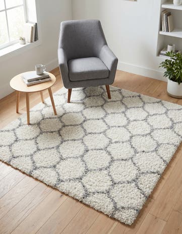 6' x 6' Lattice Shag Square Rug