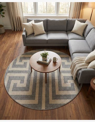 Gray Hera Round Rug