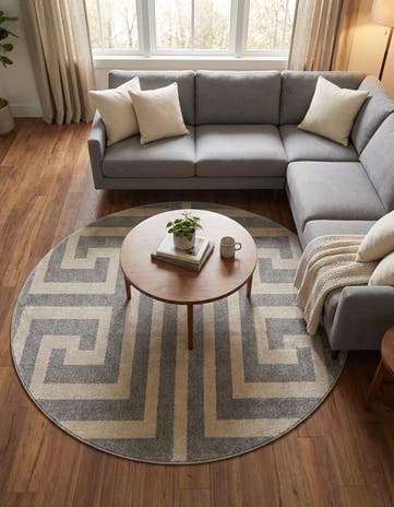Gray Hera Round Rug