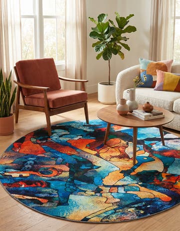 7' 10 x 7' 10 Yara Round Rug