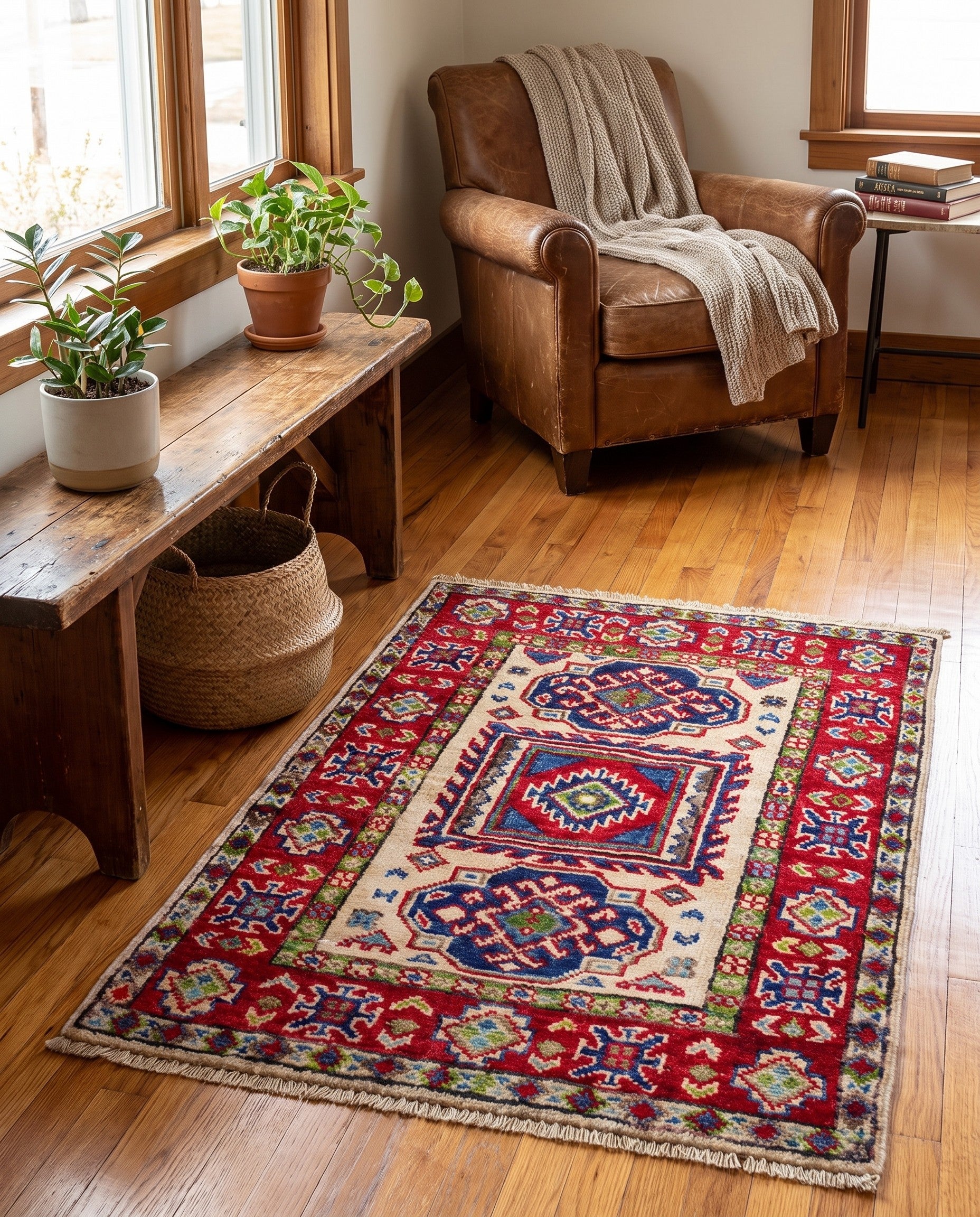 2' x 2' 9 Hand Knotted Kazak Rug