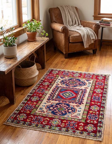 2' x 2' 9 Hand Knotted Kazak Rug