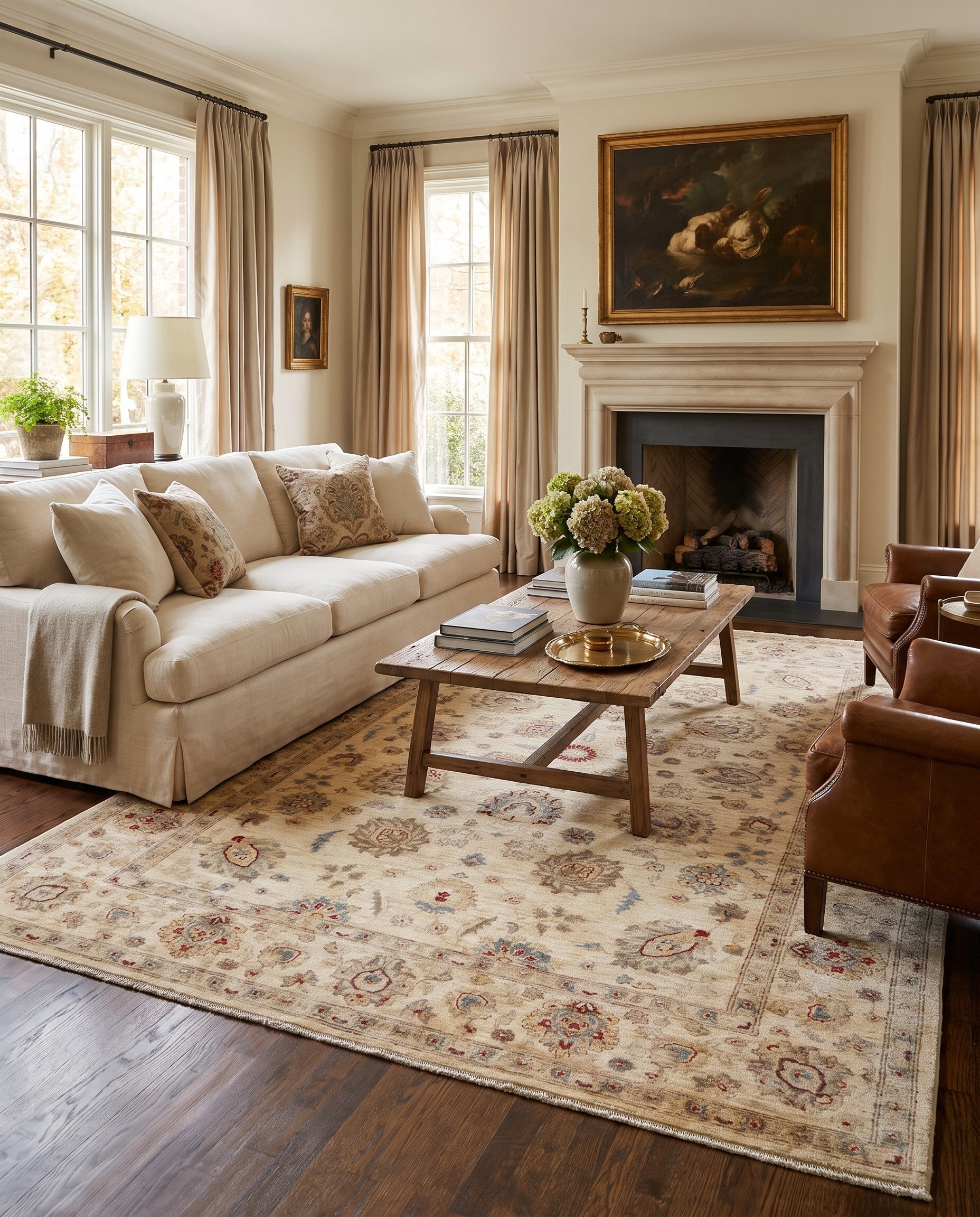 6' 10 x 9' 11 Hand Knotted Ziegler Rug