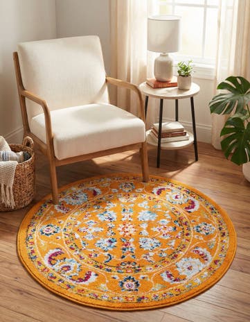 Orange Aurelia Round Rug
