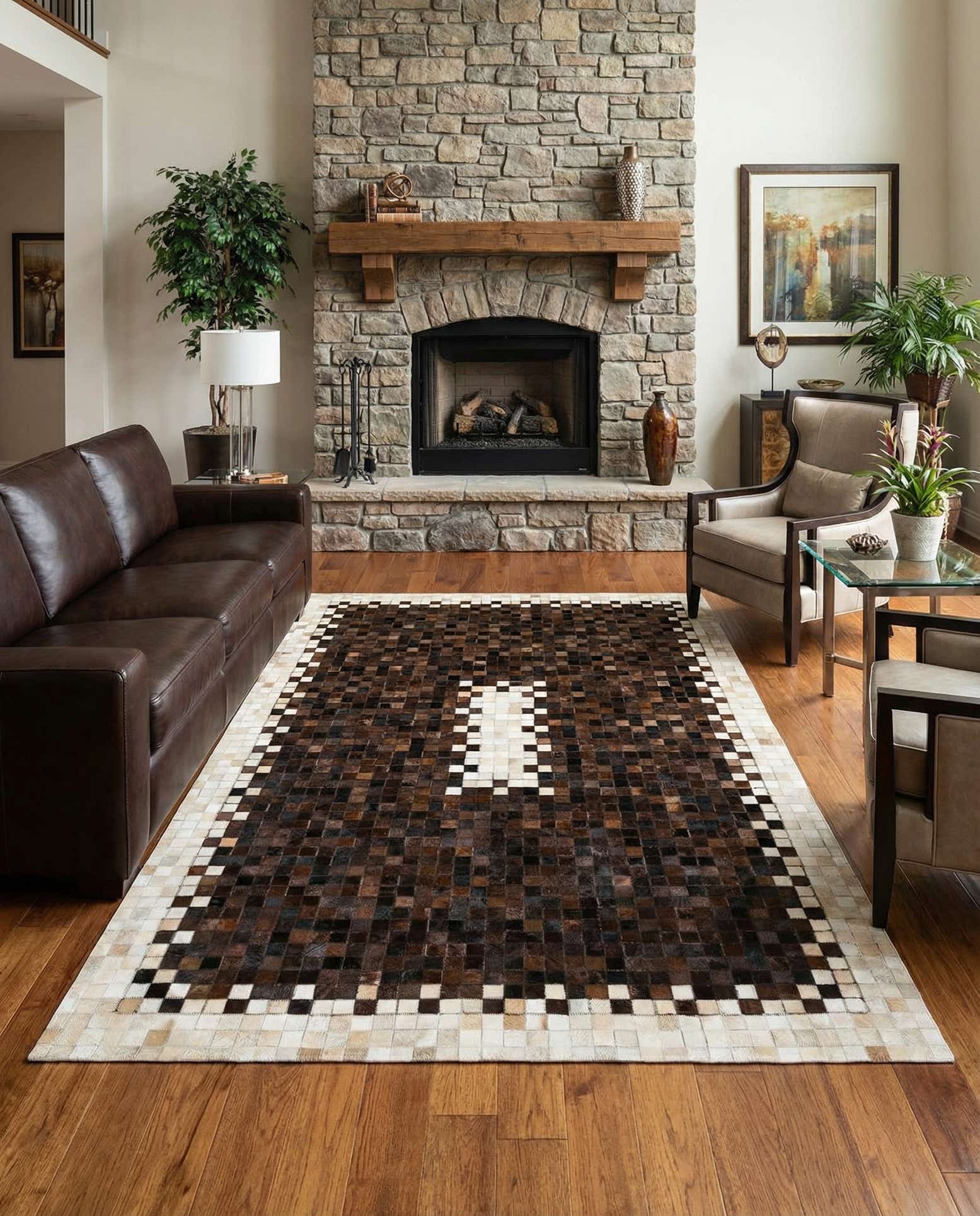 5' 1 x 8' 2 Cowhide Stocks Rug